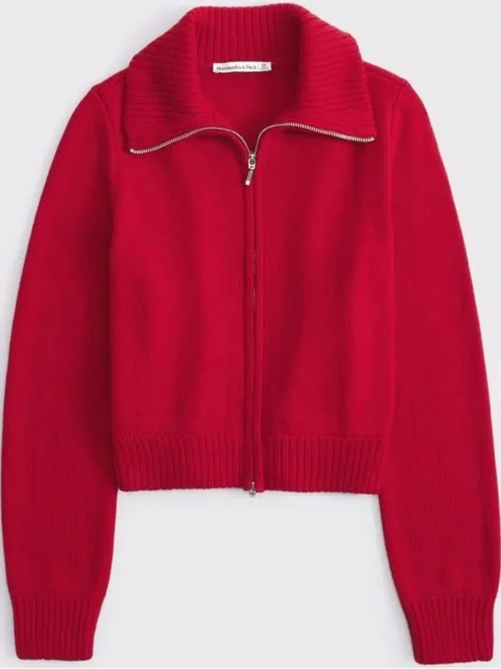 Abercrombie double Zipper Cardigan Red M